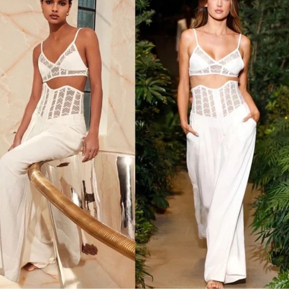 PATBO Corset Waist Linen-Blend Pants - Picture 3 of 3